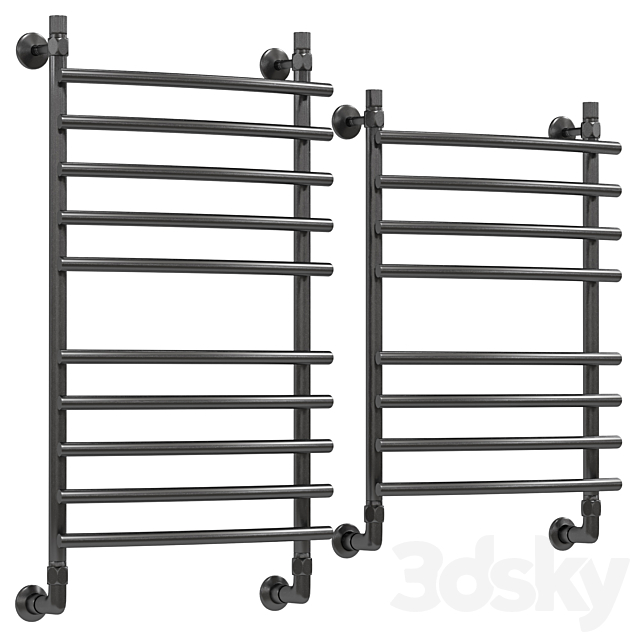 Water heated towel rail Dvin R primo 3DS Max Model - thumbnail 2