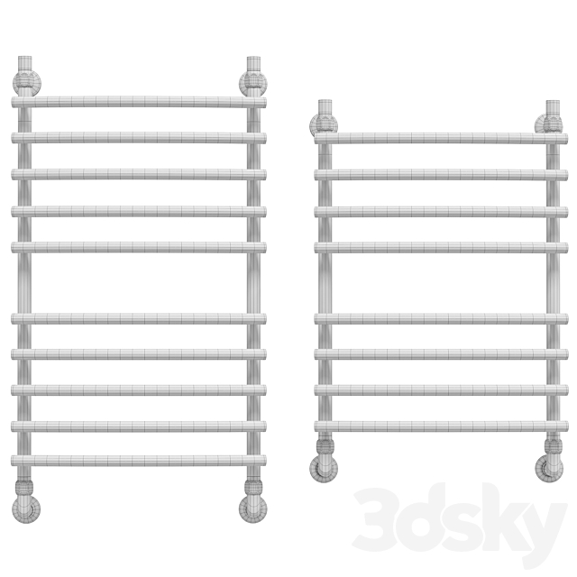 Water heated towel rail Dvin R primo 3DS Max Model - thumbnail 4