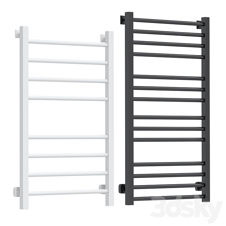 Water heated towel rail Dvin S Plaza 80\/50 white 3DS Max - thumbnail 1