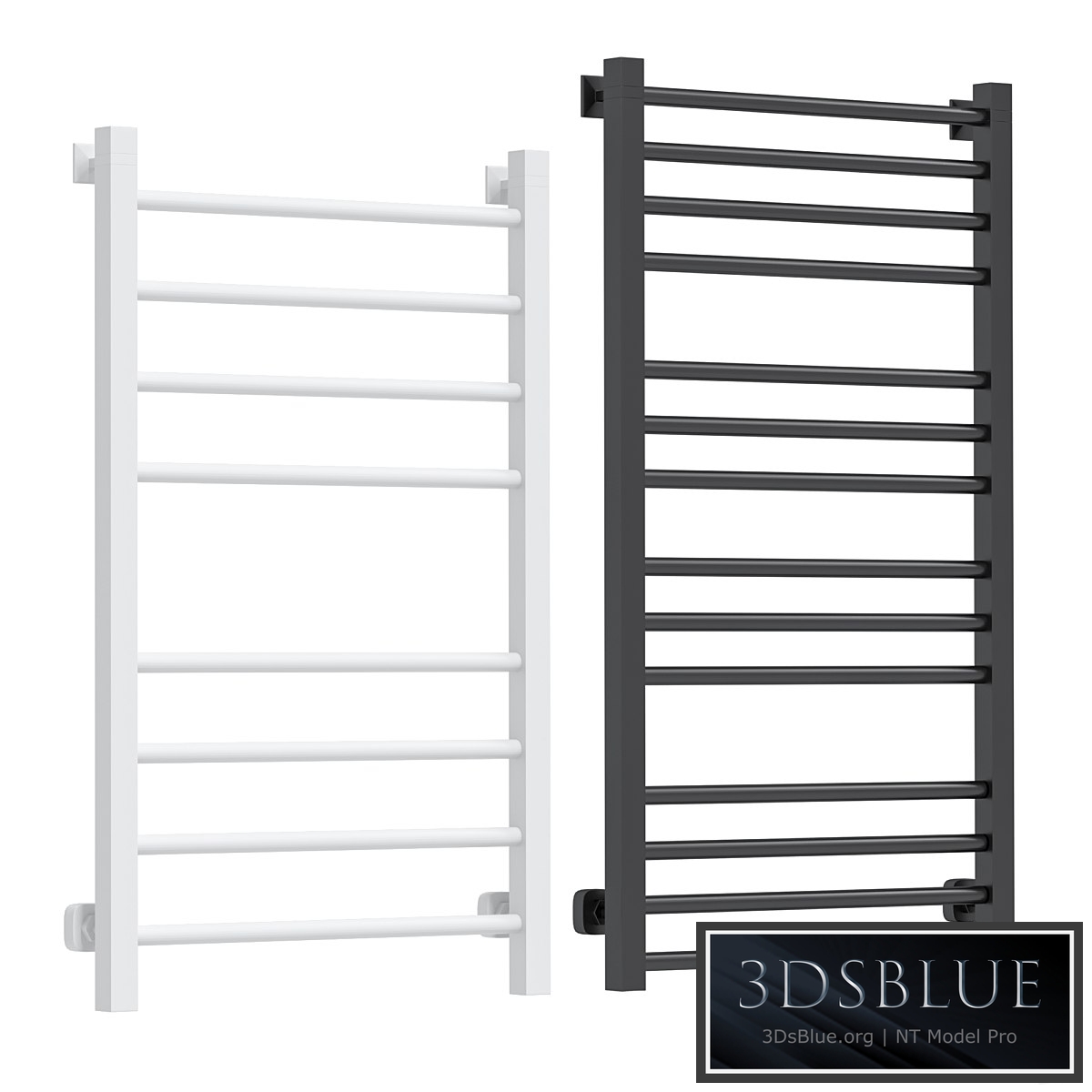 Water heated towel rail Dvin S Plaza 80\/50 white 3DS Max - thumbnail 3