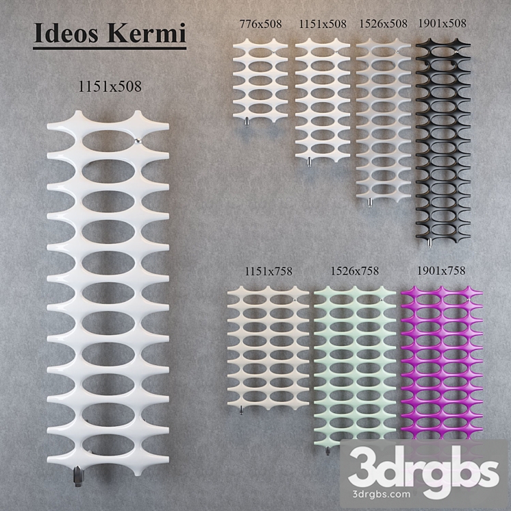 Water Heated Towel Rail Ideos Kermi 3dsmax Download - thumbnail 1