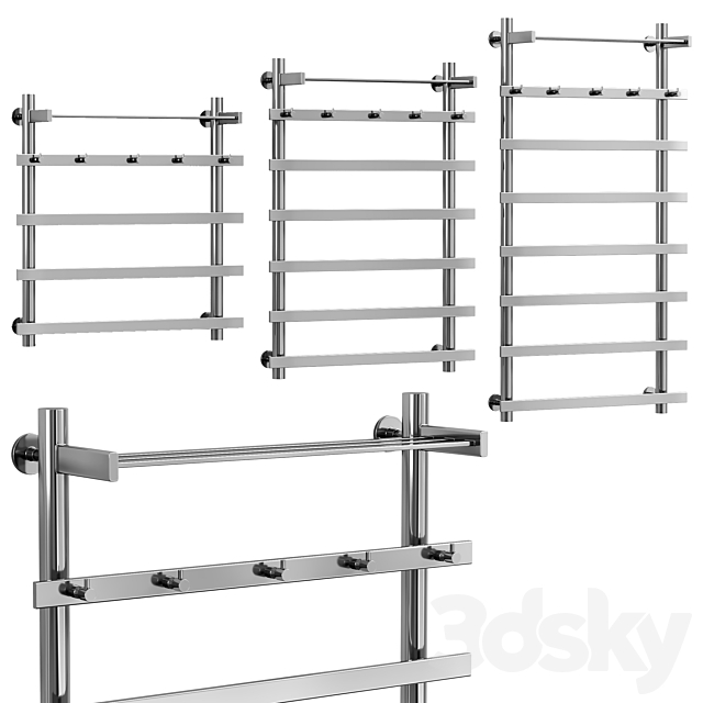 Water heated towel rail Secado Pontida 3ds Max - thumbnail 1