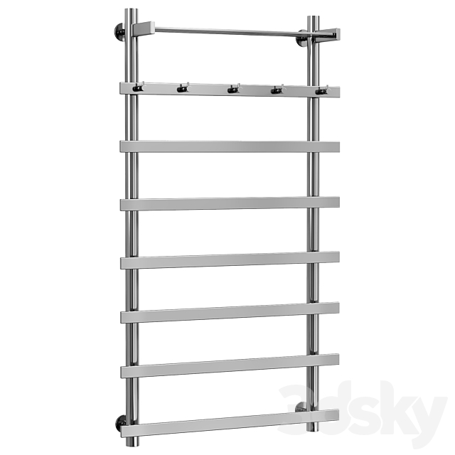 Water heated towel rail Secado Pontida 3ds Max - thumbnail 2