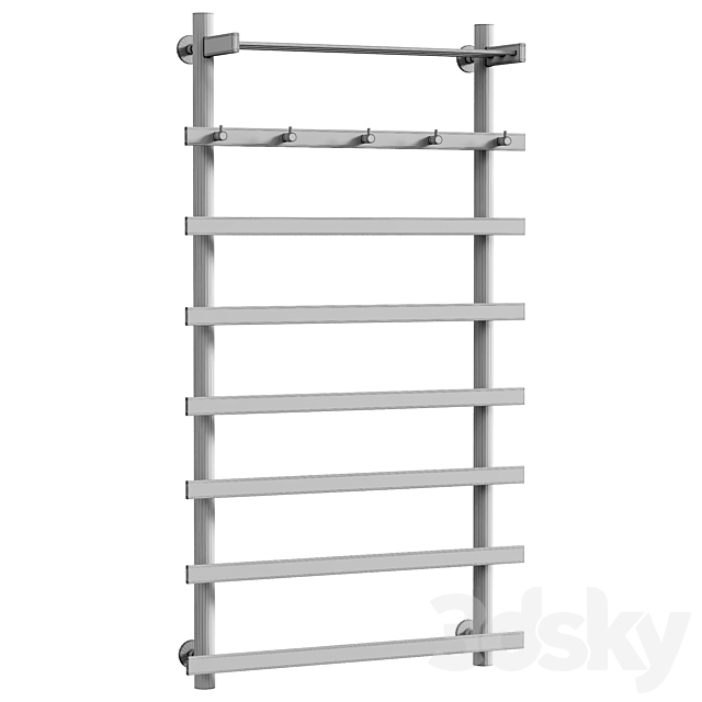 Water heated towel rail Secado Pontida 3ds Max - thumbnail 3