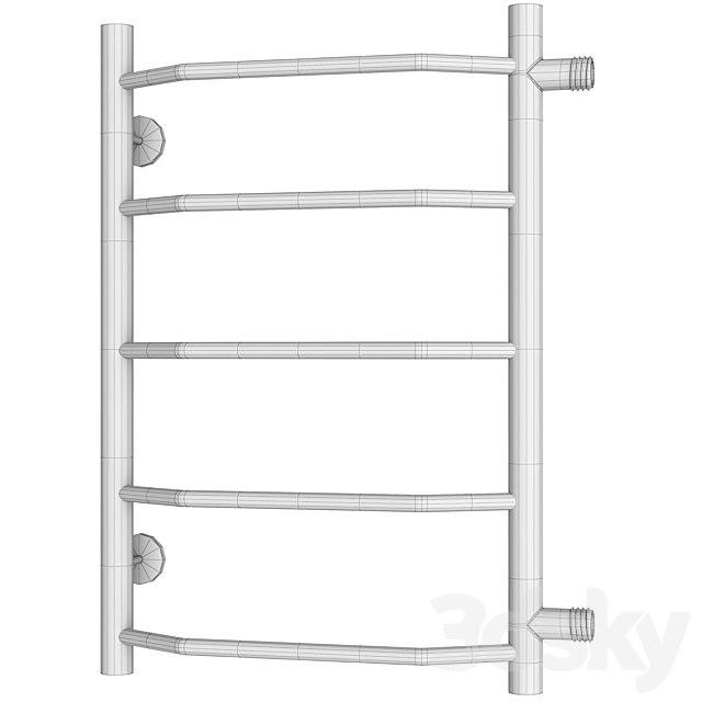 Water heated towel rail Terminus Victoria P5 400×596 with side connection 500 3ds Max - thumbnail 3