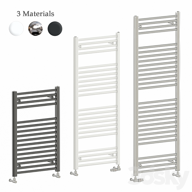 Zehnder Aura heated towel rail 3DS Max - thumbnail 1