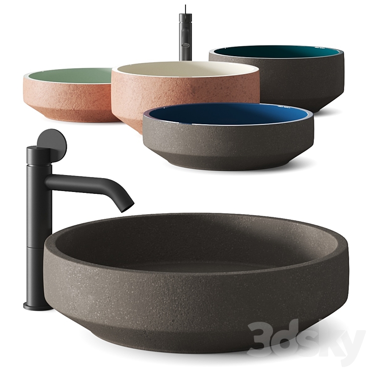 Agape Cenote Washbasins & Lemon Taps 3DS Max Model - thumbnail 1