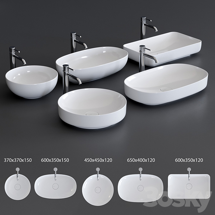 Alice Ceramica Form Washbasin 3DS Max - thumbnail 1