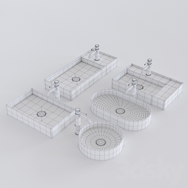 Alice Ceramica Hide Washbasin Set 2 3DS Max Model - thumbnail 3