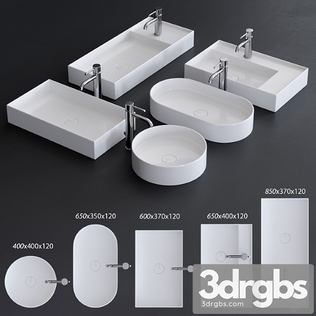 Alice Ceramica Hide Washbasin Set 2 3dsmax Download - thumbnail 1