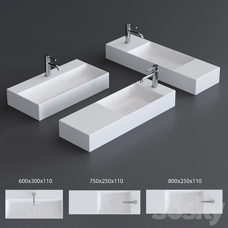 Alice Ceramica Spy Washbasin Set 2 3DS Max - thumbnail 1