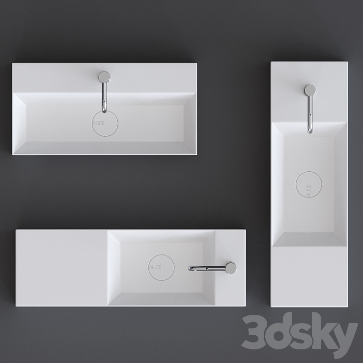 Alice Ceramica Spy Washbasin Set 2 3DS Max - thumbnail 2