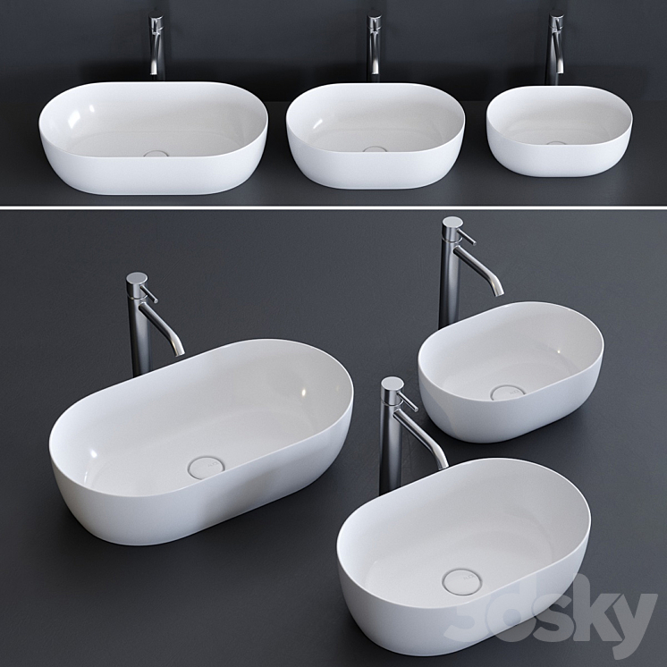 Alice Ceramica Unica Washbasin 3DS Max - thumbnail 1