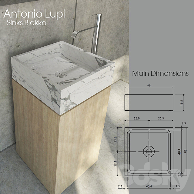 Antonio Lupi – BLOKKO and AntonioLupi mixers- BIKAPPA 3DS Max Model - thumbnail 2