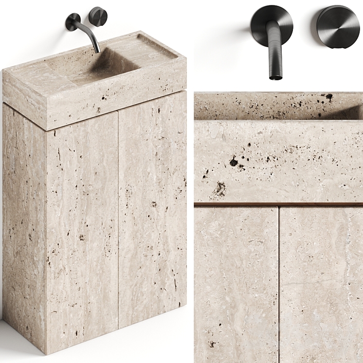 Atelier Il Granito Rocco Stone Bathroom Vanity 3DS Max Model - thumbnail 1