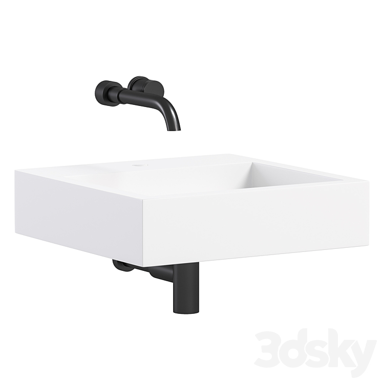 AURA WALL HUNG STONE BASIN 3DS Max Model - thumbnail 2