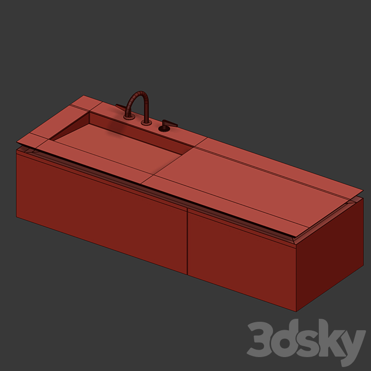 bathroom cabinet with sink Evoline Totem 3DS Max - thumbnail 2