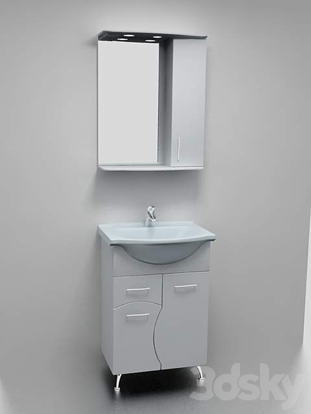 Bathroom furniture DIANA 60 3ds Max - thumbnail 1