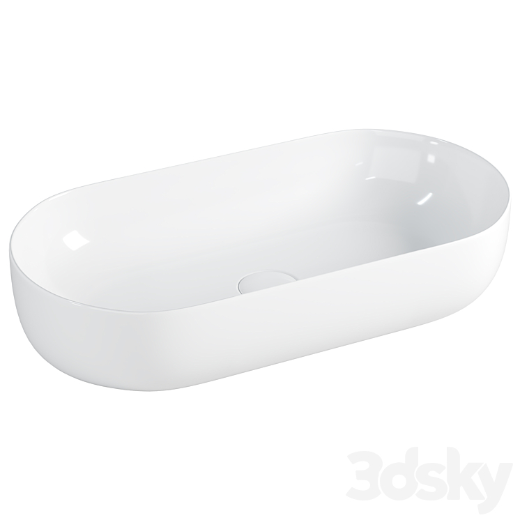 Bowl washbasin Ceramica Nova Element 68 CN5022 White 3DS Max Model - thumbnail 3