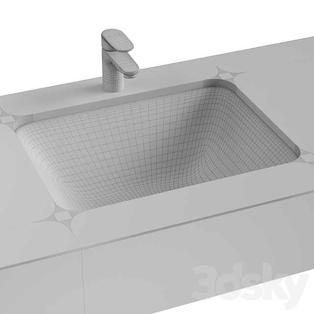 Built-in washbasin VitrA S20 5474B003-0618 3DSMax File - thumbnail 2