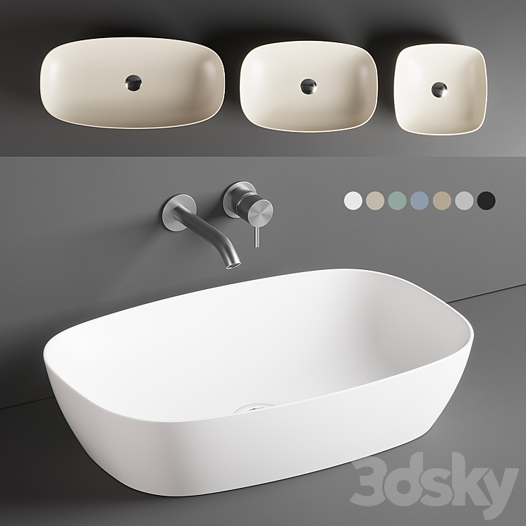 Catalano colori washbasins 3DS Max - thumbnail 1