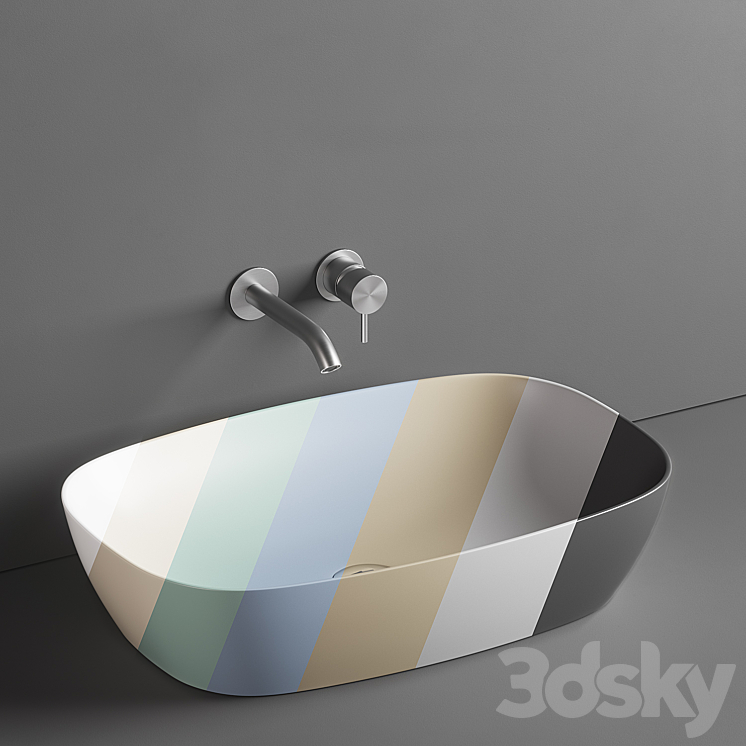 Catalano colori washbasins 3DS Max - thumbnail 2