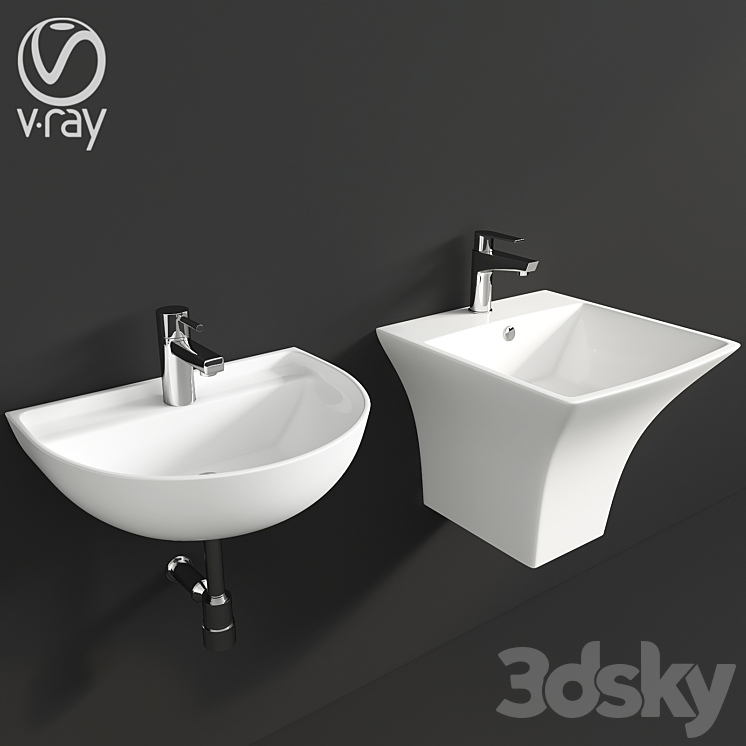 Cera Modern Wash Basin Set Combo 3DS Max - thumbnail 1