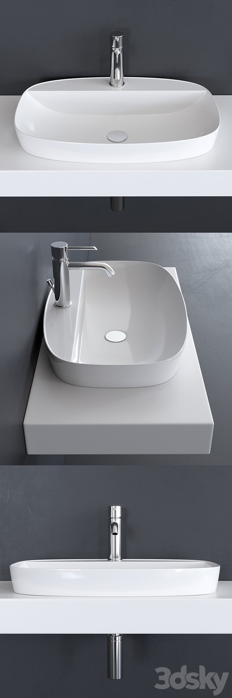 Ceramica Catalano Green Lux Washbasin 3DS Max - thumbnail 2