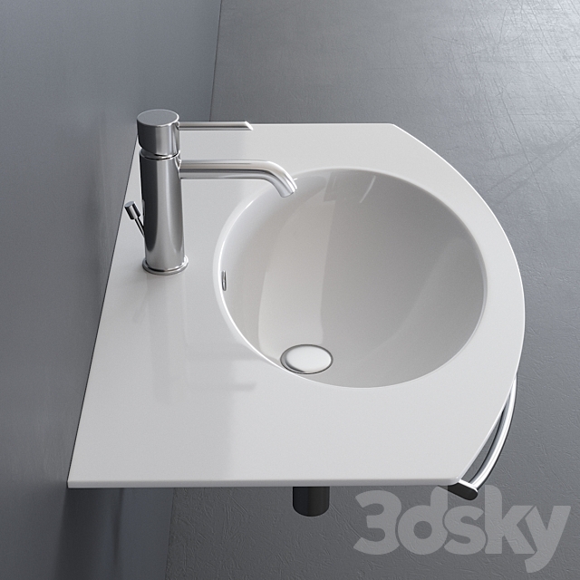 Ceramica Catalano Velis Wall-mounted Washbasin 3DS Max Model - thumbnail 2