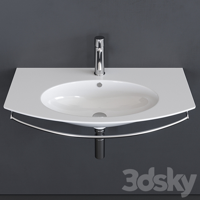 Ceramica Catalano Velis Wall-mounted Washbasin 3DS Max Model - thumbnail 3