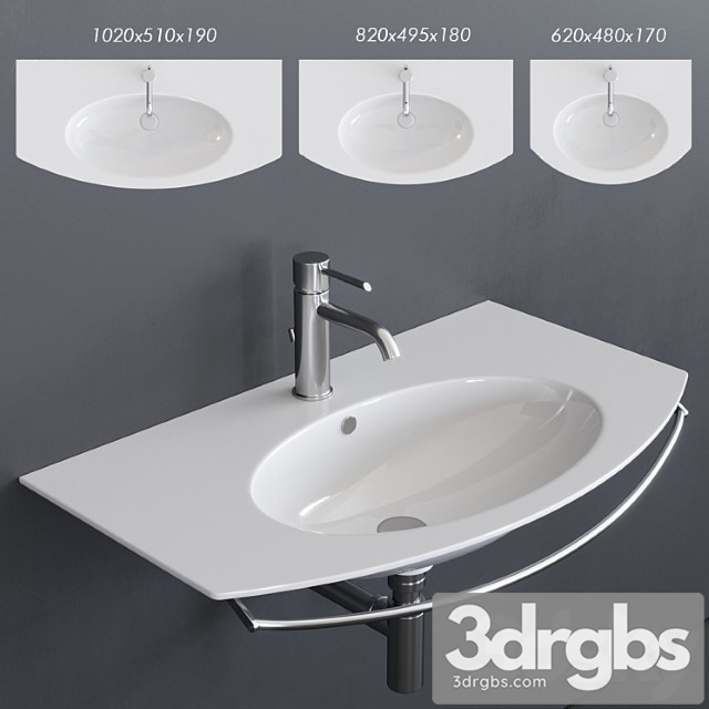 Ceramica Catalano Velis Wall Mounted Washbasin 3dsmax Download - thumbnail 1