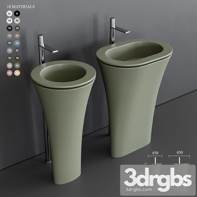 Ceramica Cielo Amedeo Freestanding Washbasin 3dsmax Download - thumbnail 1