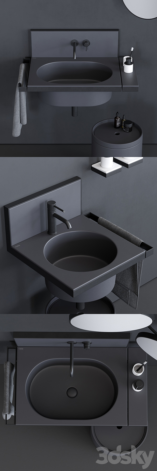 Ceramica Cielo Elle Washbasin 3DS Max Model - thumbnail 2