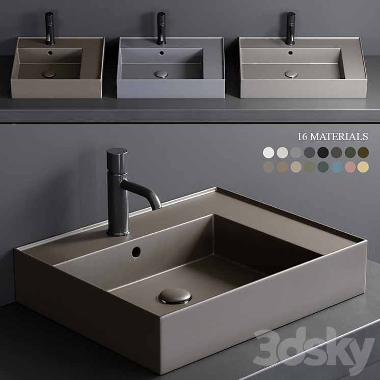 Ceramica Cielo Enjoy e Amedeo Washbasin 3DS Max - thumbnail 1