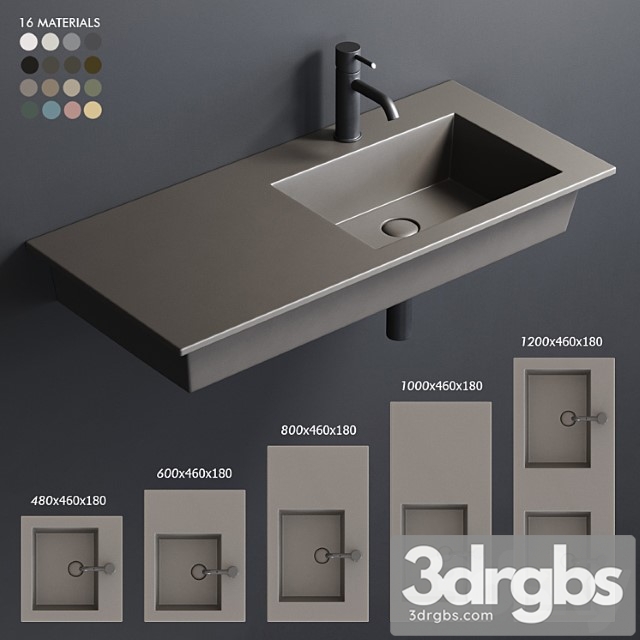 Ceramica Cielo Era Wall Hung Washbasin 3dsmax Download - thumbnail 1