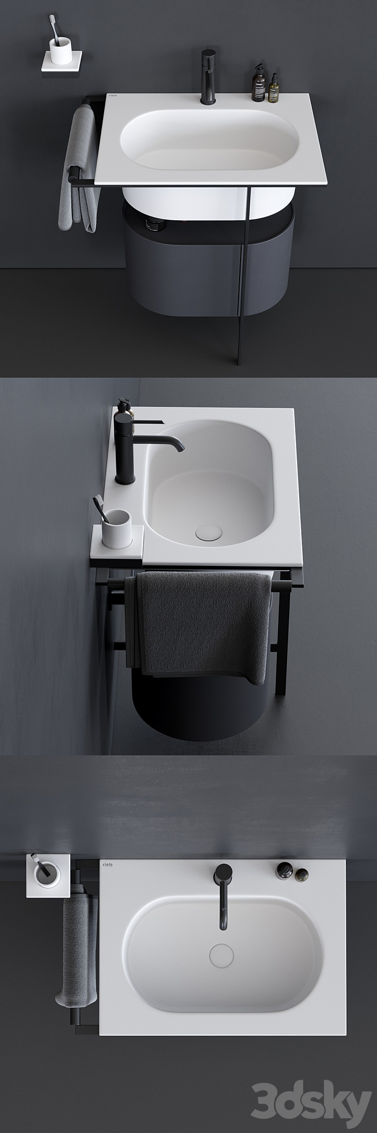 Ceramica Cielo Kyros Washbasin 3DS Max - thumbnail 2