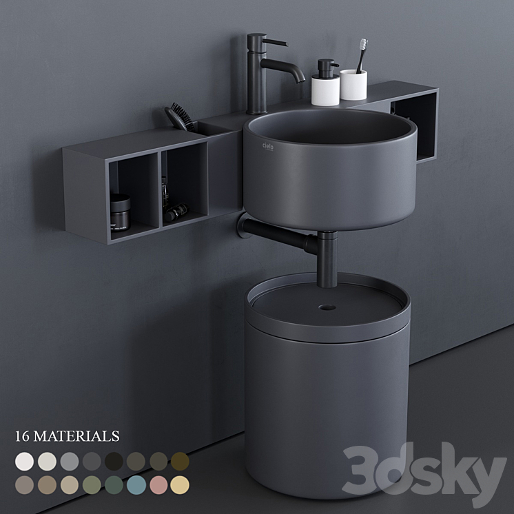 Ceramica Cielo Sella Washbasin 3DS Max - thumbnail 1