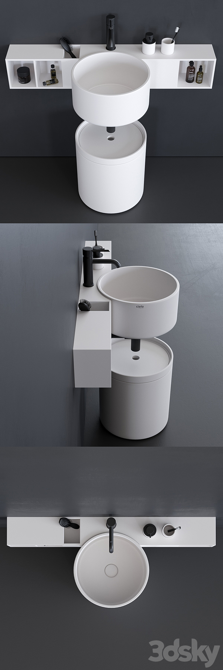 Ceramica Cielo Sella Washbasin 3DS Max - thumbnail 2