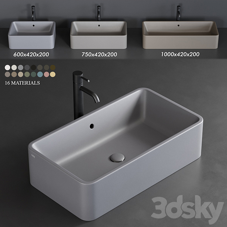 Ceramica Cielo Shui Countertop Washbasin 3DS Max - thumbnail 1