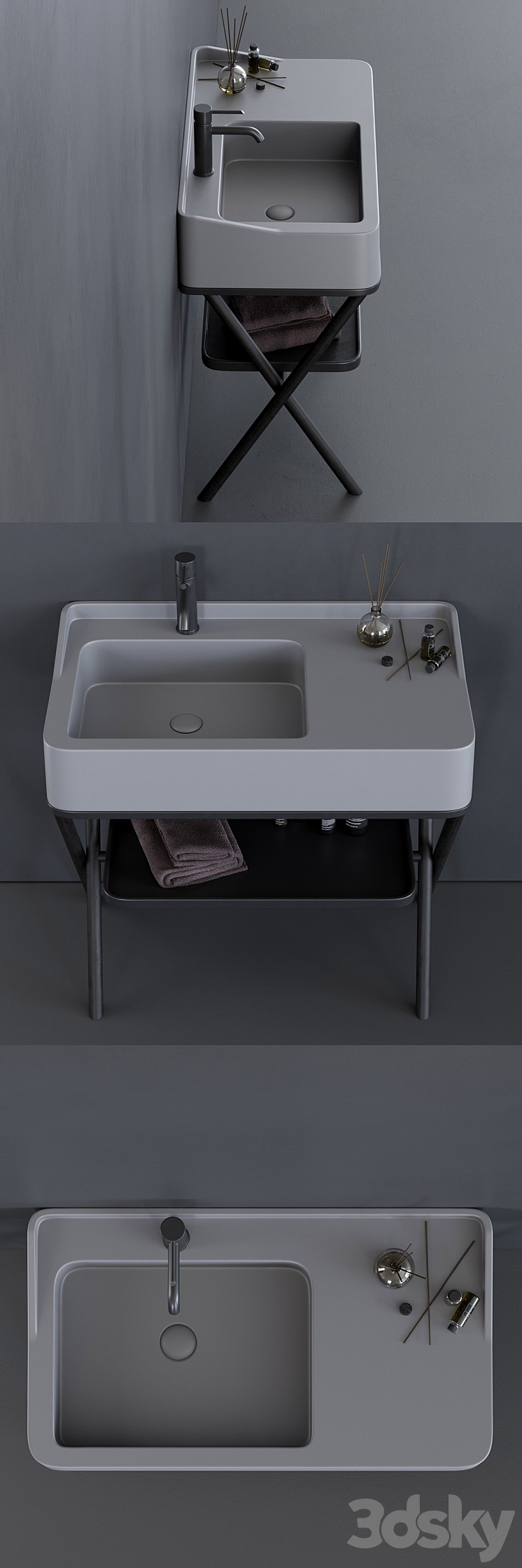 Ceramica Cielo Siwa Washbasin 3DS Max - thumbnail 2