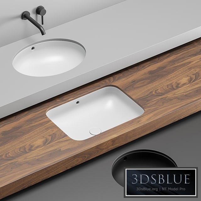 Cielo Undercounter Washbasin Set 3DS Max - thumbnail 3