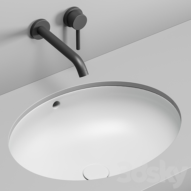 Cielo Undercounter Washbasin Set 3DS Max Model - thumbnail 3