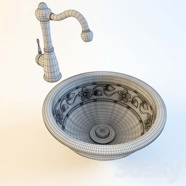 Classical washbasins 3DS Max Model - thumbnail 2