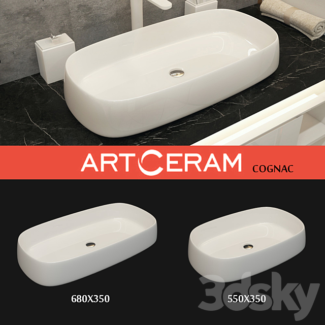 Cognac Artceram washbasin 3DS Max Model - thumbnail 2