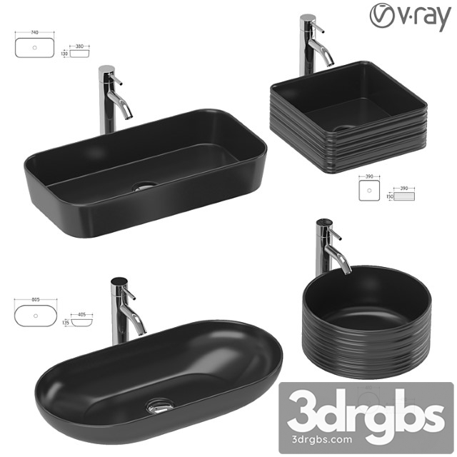 Collection Of Wash Basin 03 - thumbnail 1