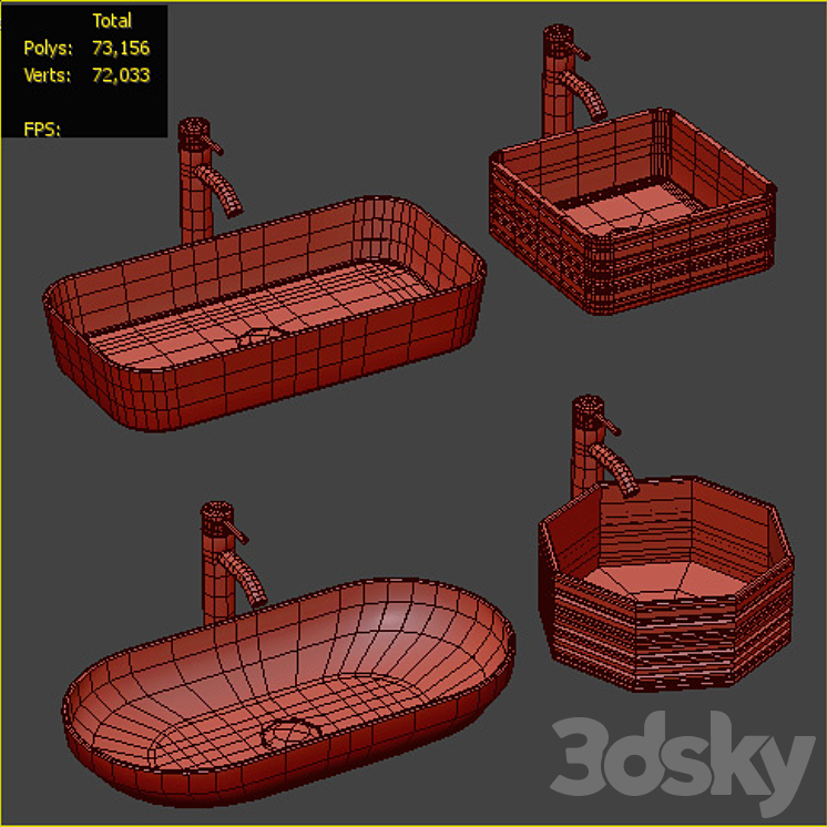 collection_of_wash_basin_03 3DS Max - thumbnail 2