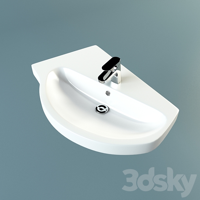 Corner sink Gustavsberg Logic 5198 3DS Max Model - thumbnail 2