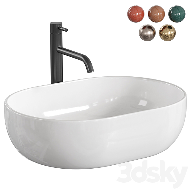 Countertop Basin Rea Amelia 48 3ds Max - thumbnail 1