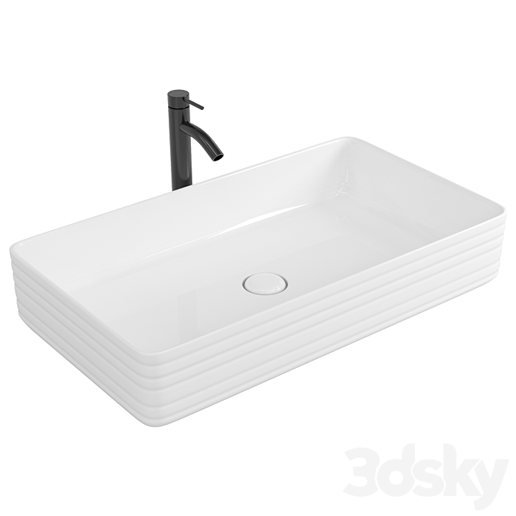 Countertop washbasin BelBagno BB1408 3DS Max - thumbnail 1