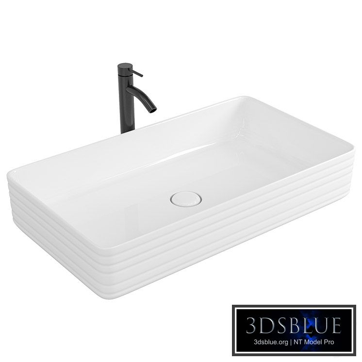 Countertop washbasin BelBagno BB1408 3DS Max - thumbnail 3